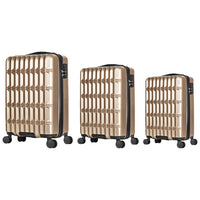 Set 3 Valigie Rigide Norvegia con Ruote Easy Roll Trolley Bagaglio Viaggio Oro