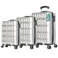 Set 3 Valigie Rigide Norvegia Ruote Easy Roll Trolley Bagaglio Viaggio Bianco