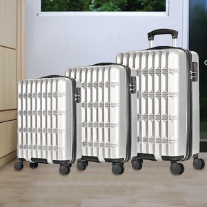 Set 3 Valigie Rigide Norvegia Ruote Easy Roll Trolley Bagaglio Viaggio Bianco