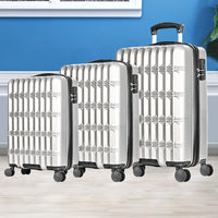 Set 3 Valigie Rigide Norvegia Ruote Easy Roll Trolley Bagaglio Viaggio Bianco