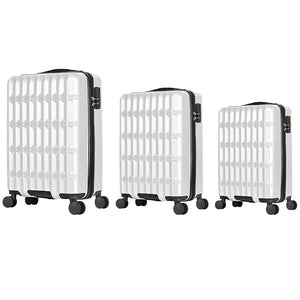 Set 3 Valigie Rigide Norvegia Ruote Easy Roll Trolley Bagaglio Viaggio Bianco