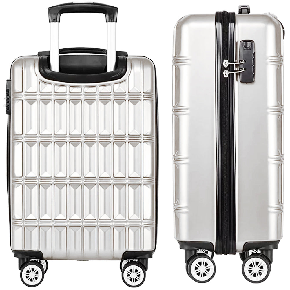 Set 3 Valigie Rigide Norvegia Ruote Easy Roll Trolley Bagaglio Viaggio Bianco