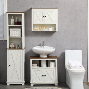 Mobile Sottolavello da Bagno 60x30x60 cm in Truciolato Bianco