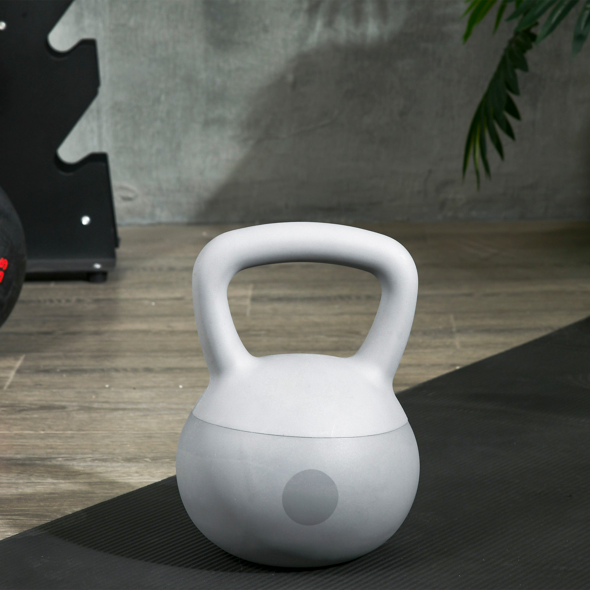 Kettlebell per Allenamento 10 Kg in PVC e Sabbia Metallica Grigio