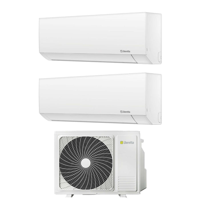 Climatizzatore Condizionatore Beretta Dual Split Inverter serie BREVA E 9+9 con 18000-2 R-32 Wi-Fi Optional 9000+9000