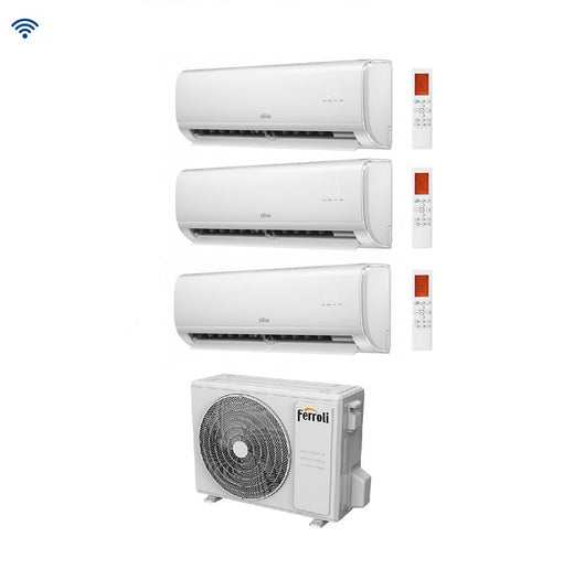 Climatizzatore Condizionatore Trial Split Inverter Ferroli Giada M 9000+12000+18000 btu con 27-3 Wi-Fi Integrato Alexa e Google HOME 9+12+18  - NOVITA 