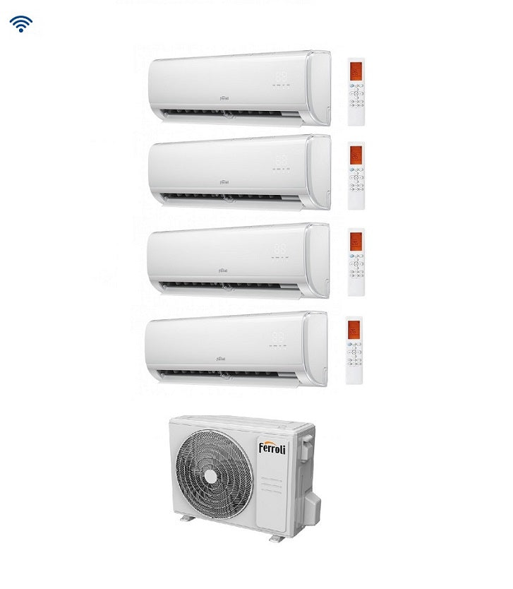 Climatizzatore Condizionatore Quadri Split Inverter Ferroli Giada M 9000+9000+9000+9000 btu con 28-4 Wi-Fi Integrato Alexa e Google HOME 9+9+9+9  - NOVITA 