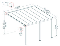 Pergola Sierra Addossata in Alluminio  3X4.3 m Grigio  