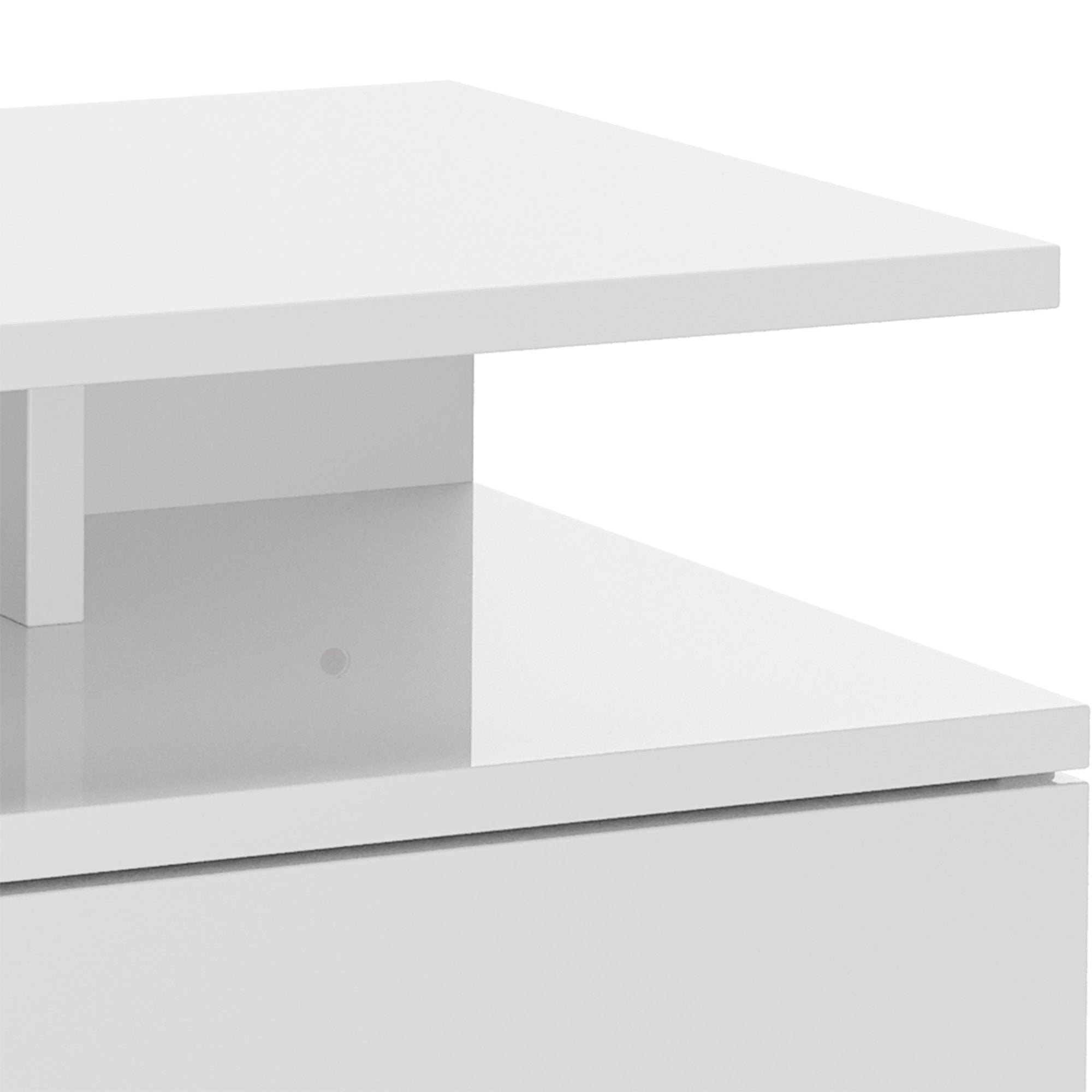 Set 2 Comodini Sospesi 35x32x22,5 cm in Legno  Bianco Lucido