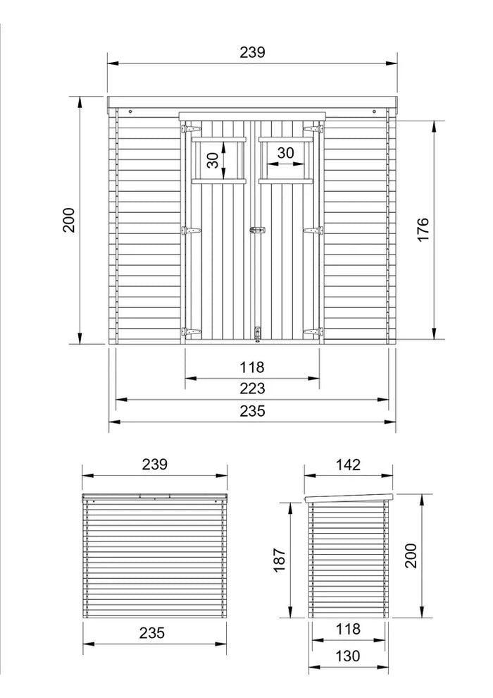 TIMBELA M310 Casetta da Giardino in Legno per Esterni 239x142xA200 cm/2.6m2