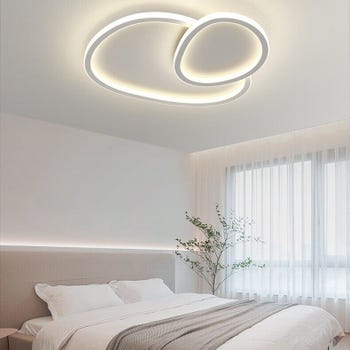 Plafoniera Da Soffitto LED Design 2 Ovali Con 3 Tonalià  di luce Dimmerabile 45W