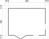 Casetta da giardino  - 6m2 - con tegole bituminose - TIMBELA M334FB+H334FBBLACK