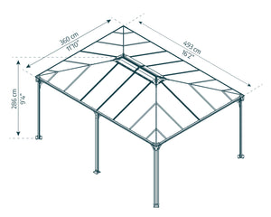 Gazebo in Alluminio Martinique 3.6X5 m