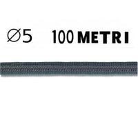 Corda elastica diametro 5 mm nera in bobina da 100 metri nautica