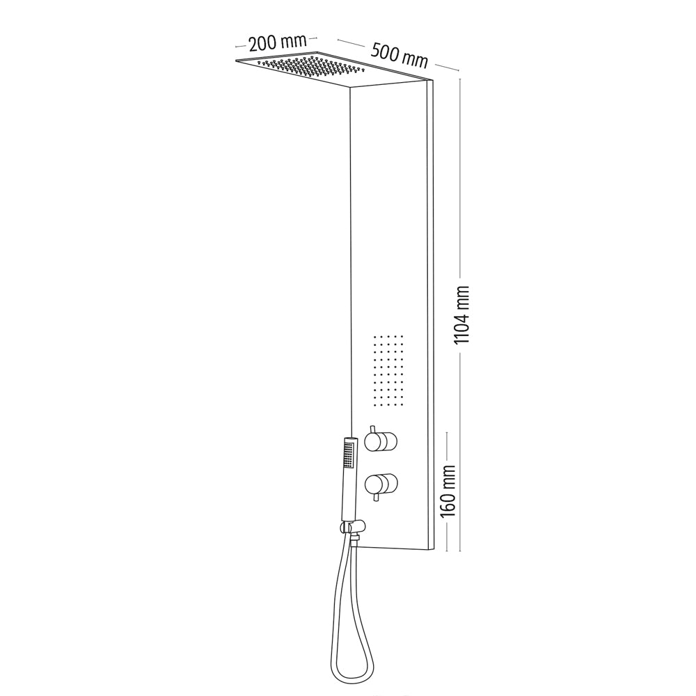 Colonna doccia 003 3 funzioni acciaio inox bocchette idro lombari l20xp50xh110 *** finitura- cromo lucido, confezione 1