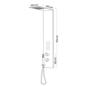 Colonna doccia 003 3 funzioni acciaio inox bocchette idro lombari l20xp50xh110 *** finitura- cromo lucido, confezione 1