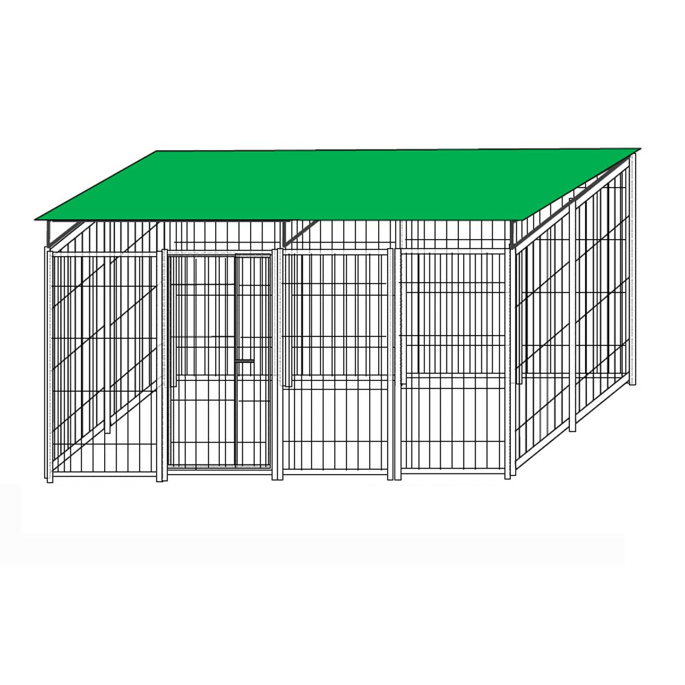 Box per cani da esterno coperto con zincatura elettrolitica da 400x200x altezza 180 cm