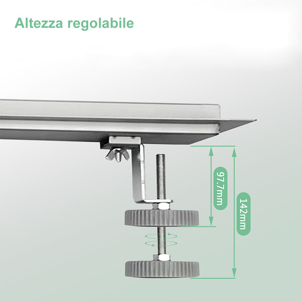 Canalina doccia a pavimento 50cm con panello piastrellabile in acciaio inox AICA ITALY scarico doccia 2-in-1 spazzolato
