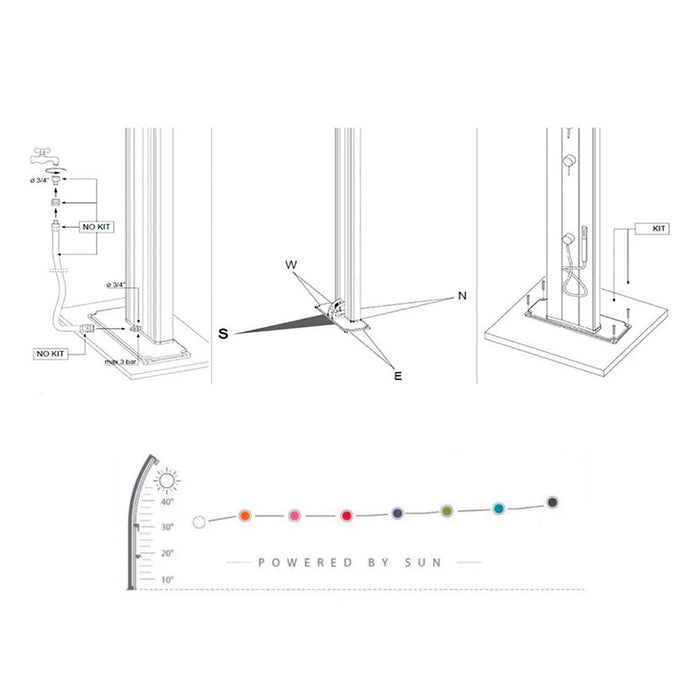 Doccia da Giardino Miscelatore Arkema Spring Fascia Inox Verde Scuro