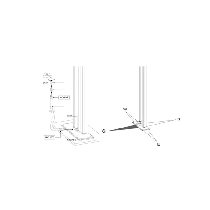 Doccia Solare da Esterno Giardino 30L Miscelatore Arkema Spring S Fascia Inox Antracite