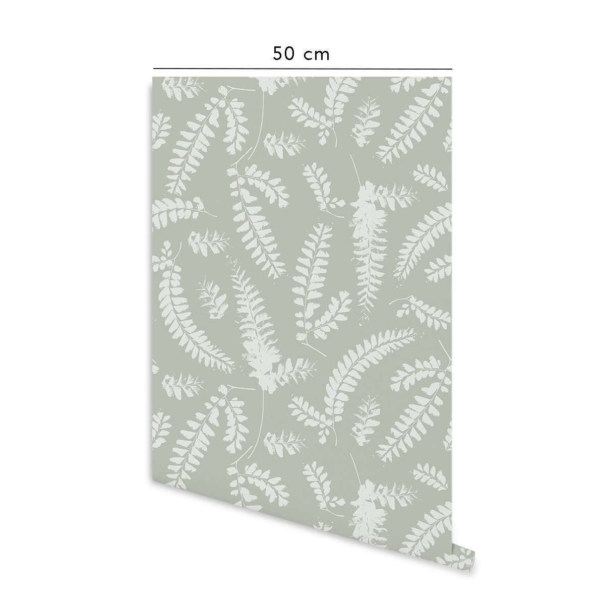 Carta da parati adesiva Foliage in vinile salvia pallido - 1 rotolo 50x300 cm-Decochic