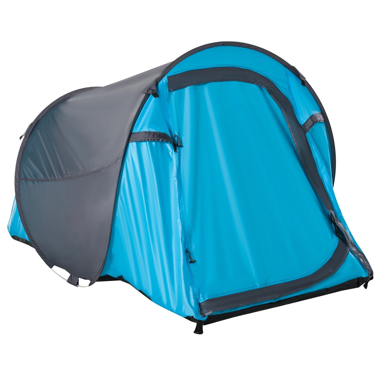 Tenda da Campeggio a Cupola con 2 Finestre e Design Pop-Up a Igloo 220x108x110 cm in Poliestere Blu