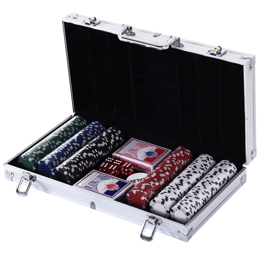 Easycomfort Valigetta Poker Professionale in Alluminio, Set Poker con 300 Fiches e 2 Mazzi per Texas hold'em e Blackjack