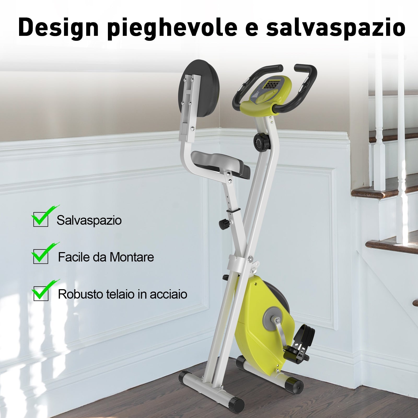 Cyclette Magnetica Pieghevole con Display LCD