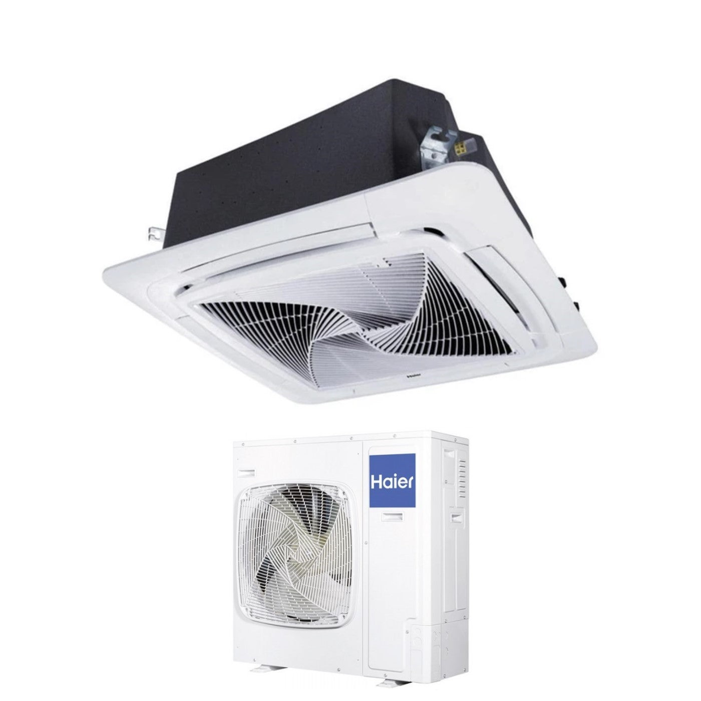 Climatizzatore Condizionatore Haier Cassetta 90x90 Round Flow 36000 Btu ABH105H1ERG Trifase R-32 Wi-Fi Optional con Pannello No Sensor Incluso Comando a filo Haier YR-E16B