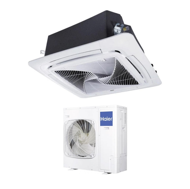 Climatizzatore Condizionatore Haier Cassetta 90x90 Round Flow 48000 Btu ABH140K1ERG Monofase R-32 Wi-Fi Optional con Pannello No Sensor Incluso Telecomando Infrarossi Haier YR-HQS01