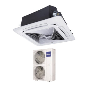 Climatizzatore Condizionatore Haier Cassetta 90x90 Round Flow 60000 Btu ABH160K1ERG Trifase R-32 Wi-Fi Optional con Pannello No Sensor Incluso Comando a filo Haier YR-E16B