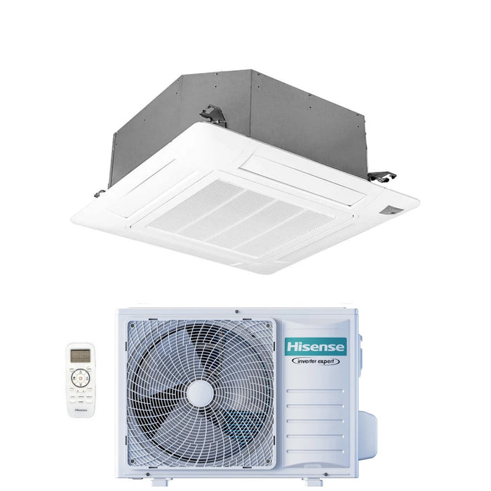 Climatizzatore Condizionatore Hisense Inverter a Cassetta serie TURBO 12000 Btu ACT35UR4RCC8 + AUW35U4RS8 R-32 Wi-Fi Optional Classe A++/A+ con Telecomando e Pannello Incluso