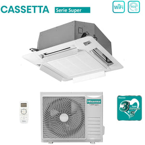 Climatizzatore Condizionatore Hisense Inverter a Cassetta serie SUPER 24000 Btu ACT71UR4RJC8 + AUW71U4RJ7 R-32 Wi-Fi Optional Classe A++/A+ con Telecomando e Pannello Incluso