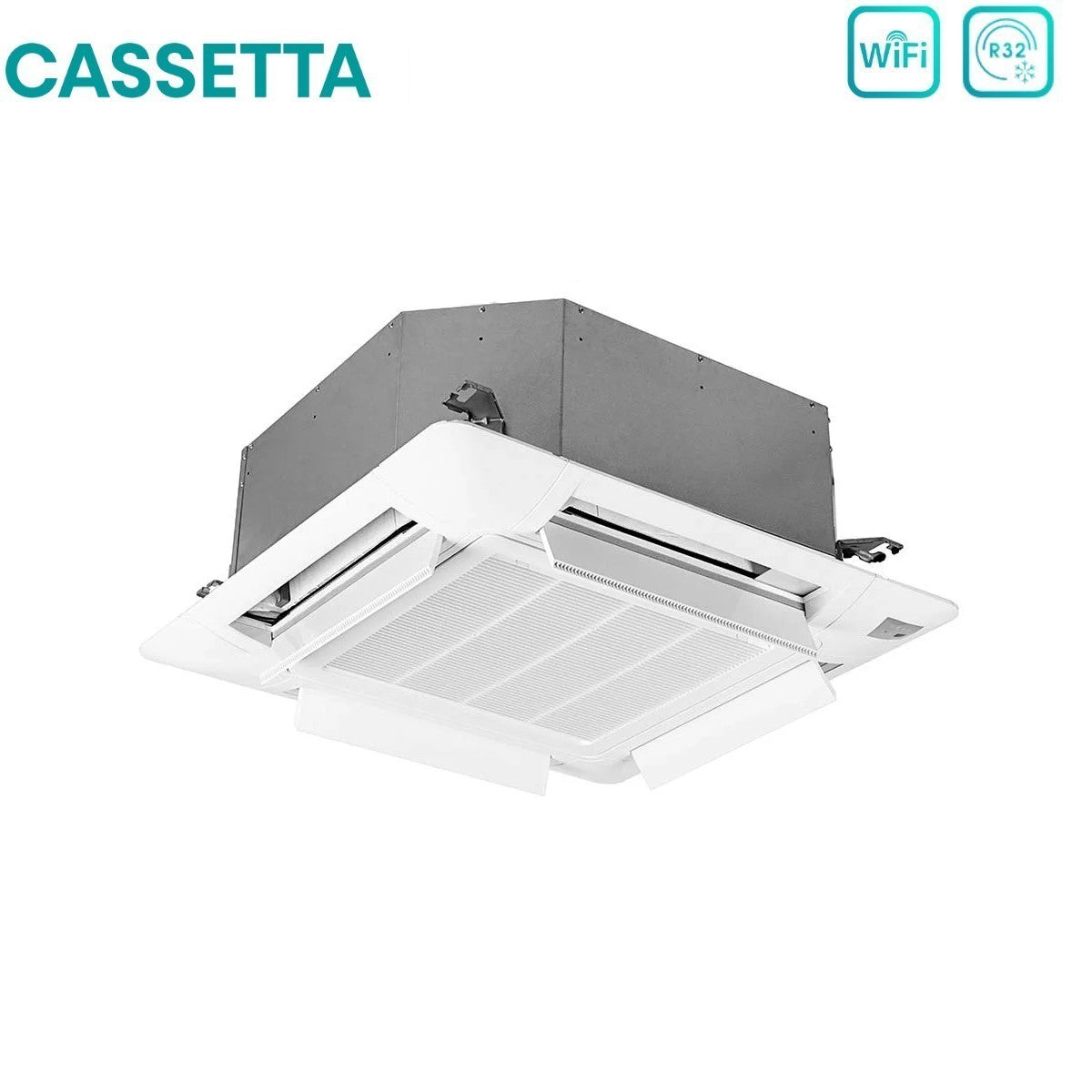 Climatizzatore Condizionatore Hisense Dual Split a Cassetta 12+12 con 3AMW72U4RFA R-32 Wi-Fi Optional 12000+12000 con Telecomando e Pannello Incluso - Novità