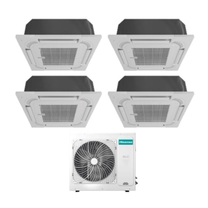 Climatizzatore Condizionatore Hisense Quadri Split a Cassetta 9+9+12+12 con 4AMW81U4RAA R-32 Wi-Fi Optional 9000+9000+12000+12000 con Telecomando e Pannello Incluso - Novità