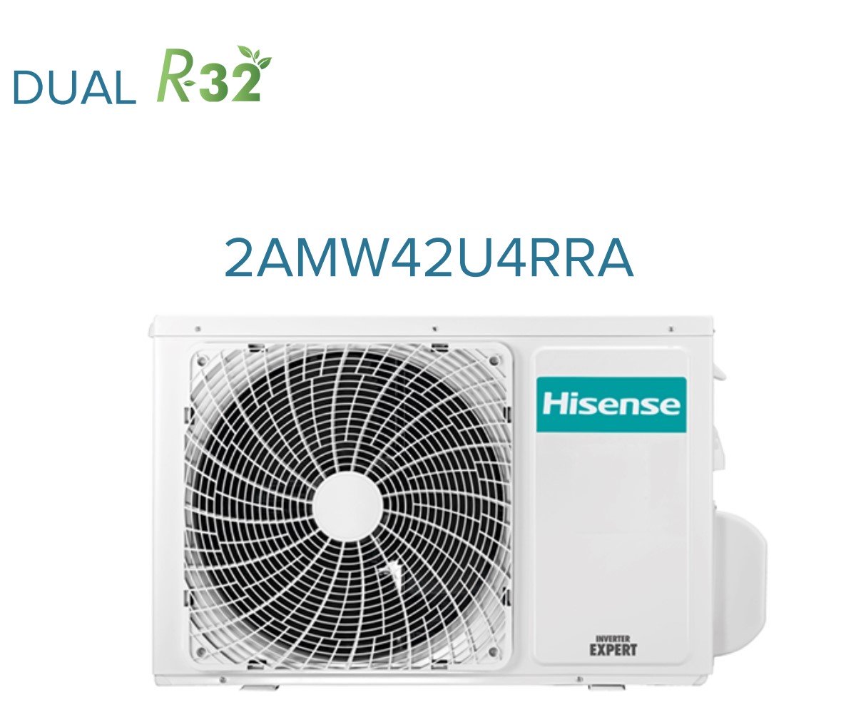 Climatizzatore Condizionatore Hisense Dual Split Inverter Canalizzato Canalizzabile 9+12 con 2AMW42U4RGC R-32 Wi-Fi Optional 9000+12000 Con Telecomando di Serie e Cablato Incluso - Novità