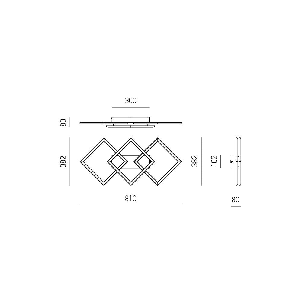 Plafoniera Moderna Afrodite Alluminio Titanio Led 28W