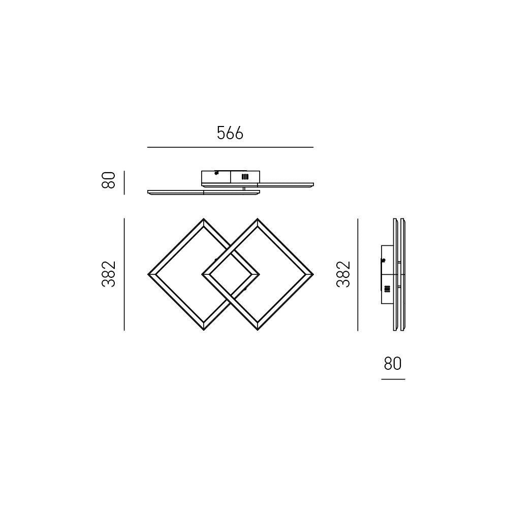 Plafoniera Moderna Afrodite Alluminio Bianco Satinato Led 42W