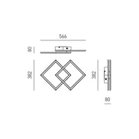 Plafoniera Moderna Afrodite Alluminio Titanio Led 42W