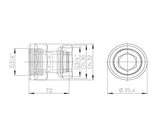 Coppia adattatori per Fancoil Innova 3/4 F Eurokonus - 3\4" Femmina codice AI0201II