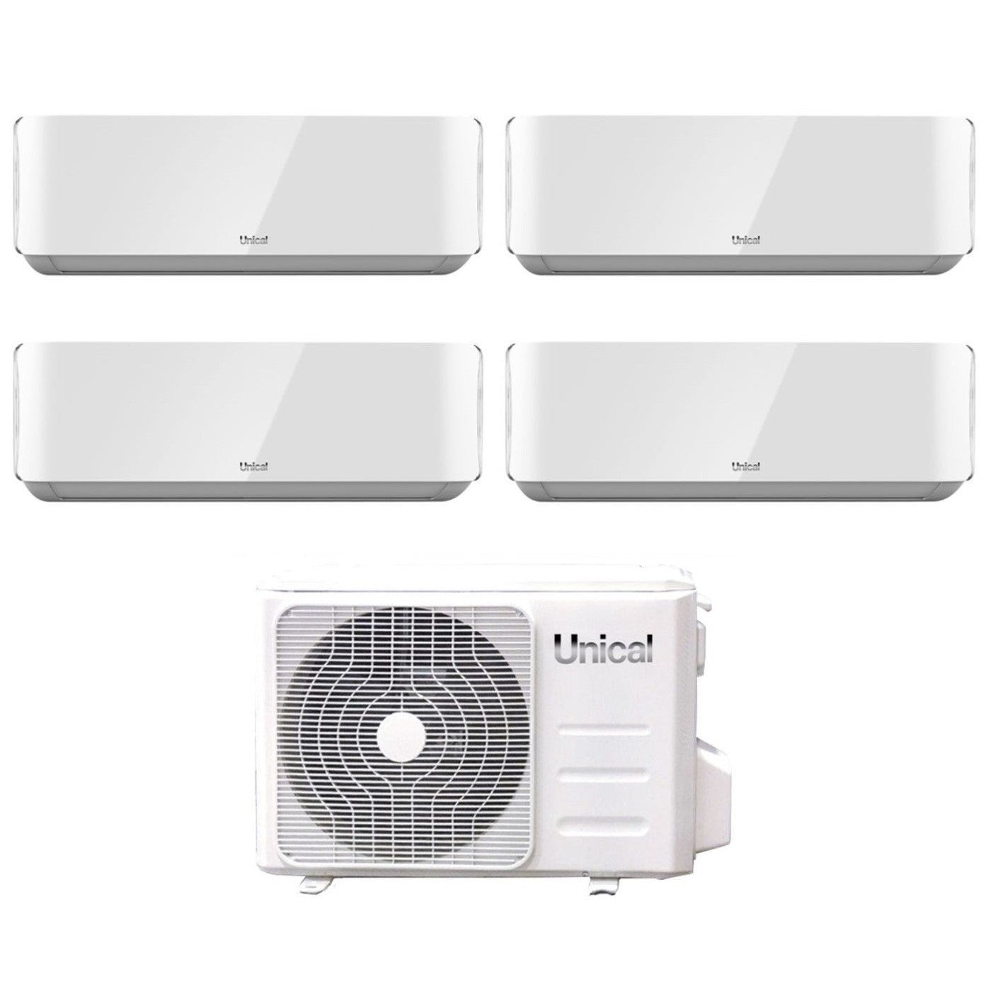 Climatizzatore Condizionatore Unical Quadri Split Inverter serie AIR CRISTAL 13+13+13+13 con KMX4 36HE R-32 Wi-Fi Optional 13000+13000+13000+13000