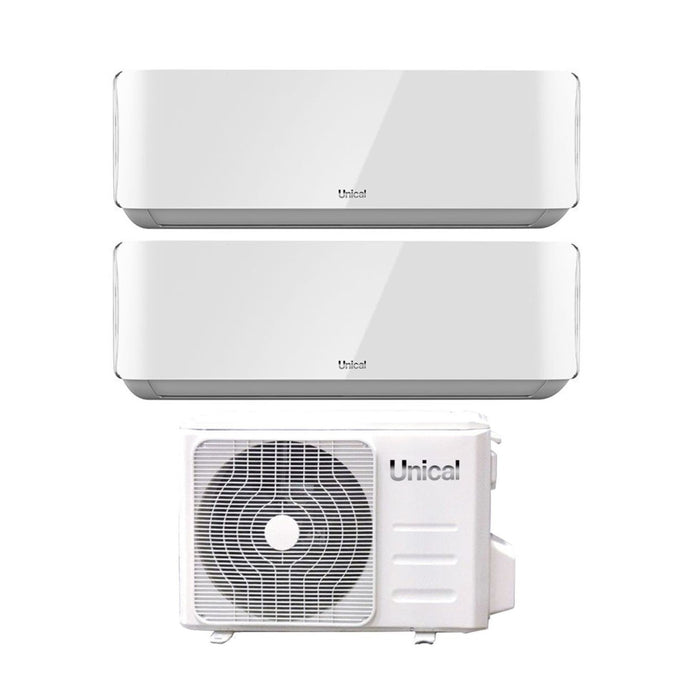 Climatizzatore Condizionatore Unical Dual Split Inverter serie AIR CRISTAL 13+13 con XMX2 18HE R-32 Wi-Fi Optional 13000+13000