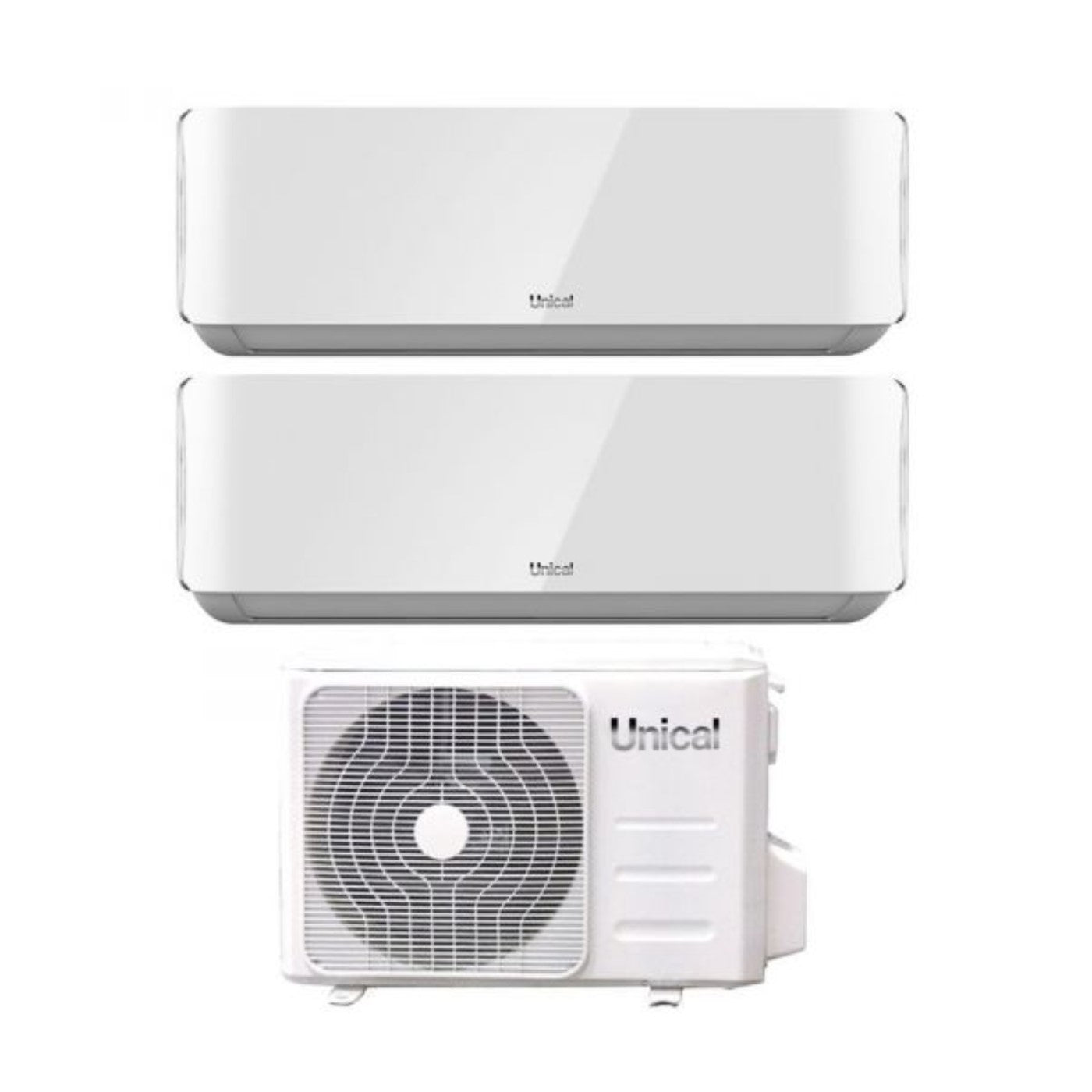 Climatizzatore Condizionatore Unical Dual Split Inverter serie AIR CRISTAL 18+18 con KMX4 36HE R-32 Wi-Fi Optional 18000+18000