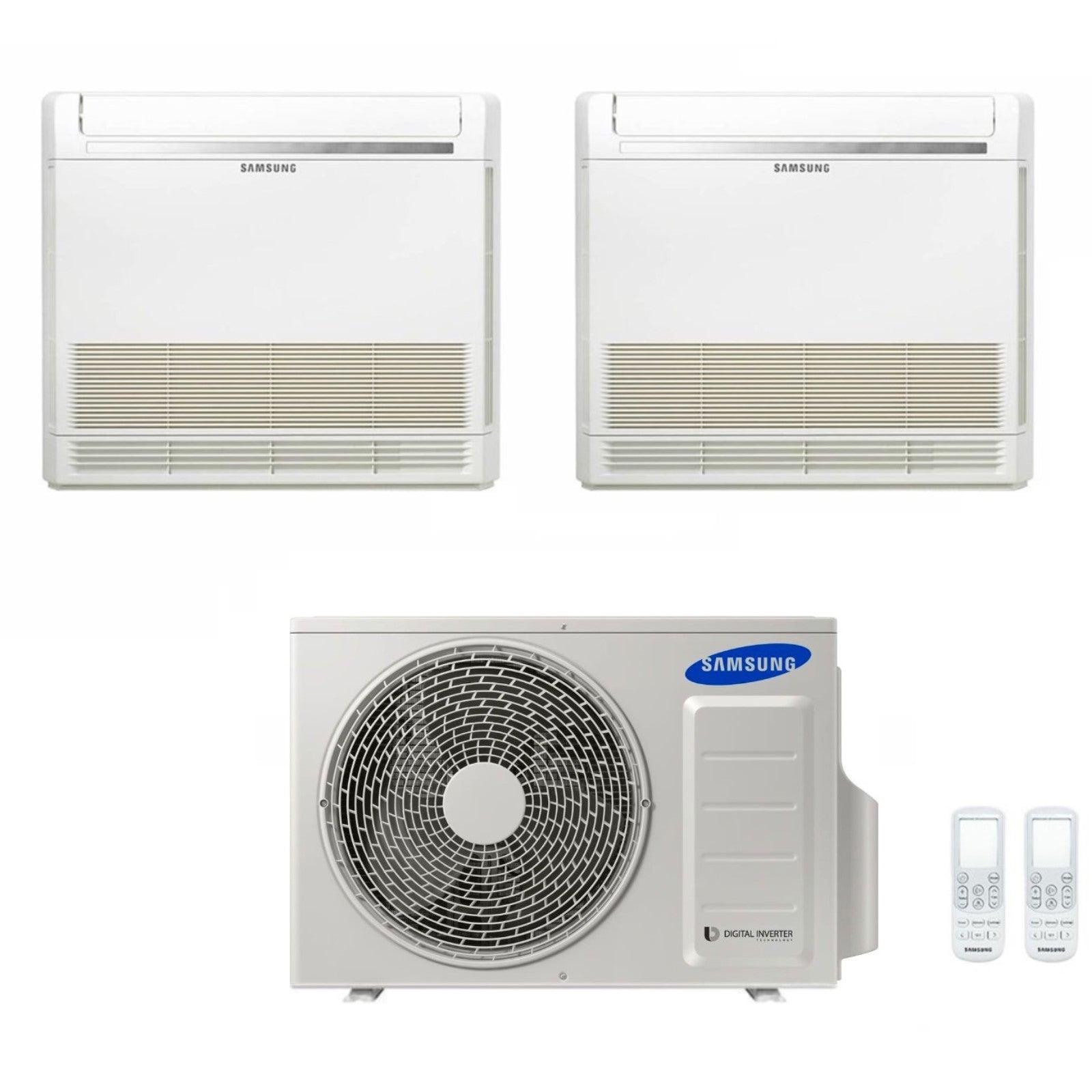 Climatizzatore Condizionatore Samsung Dual Split Inverter Console 9+9 con AJ040TXJ2KG/EU R-32 9000+9000 con Telecomando Incluso - Novità