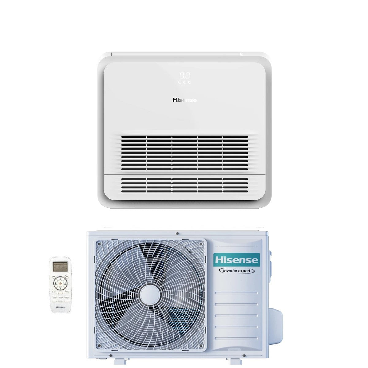 Climatizzatore Condizionatore Hisense Inverter Console serie TURBO 9000 Btu AKT26UR4RK8 + AUW26U4RS8 R-32 Wi-Fi Optional Classe A++/A++ con Telecomando di serie Incluso