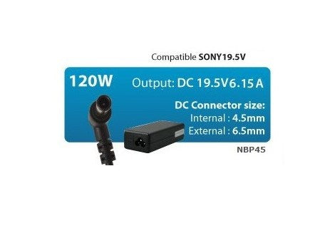 ALIMENTATORE PER NOTEBOOK 120W (NBP45) PER SONY