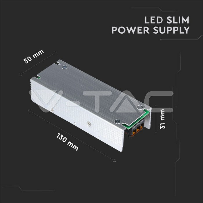 ALIMENTATORE SLIM IN METALLO 60W 12V 5A IP20 CON MORSETTI A VITE