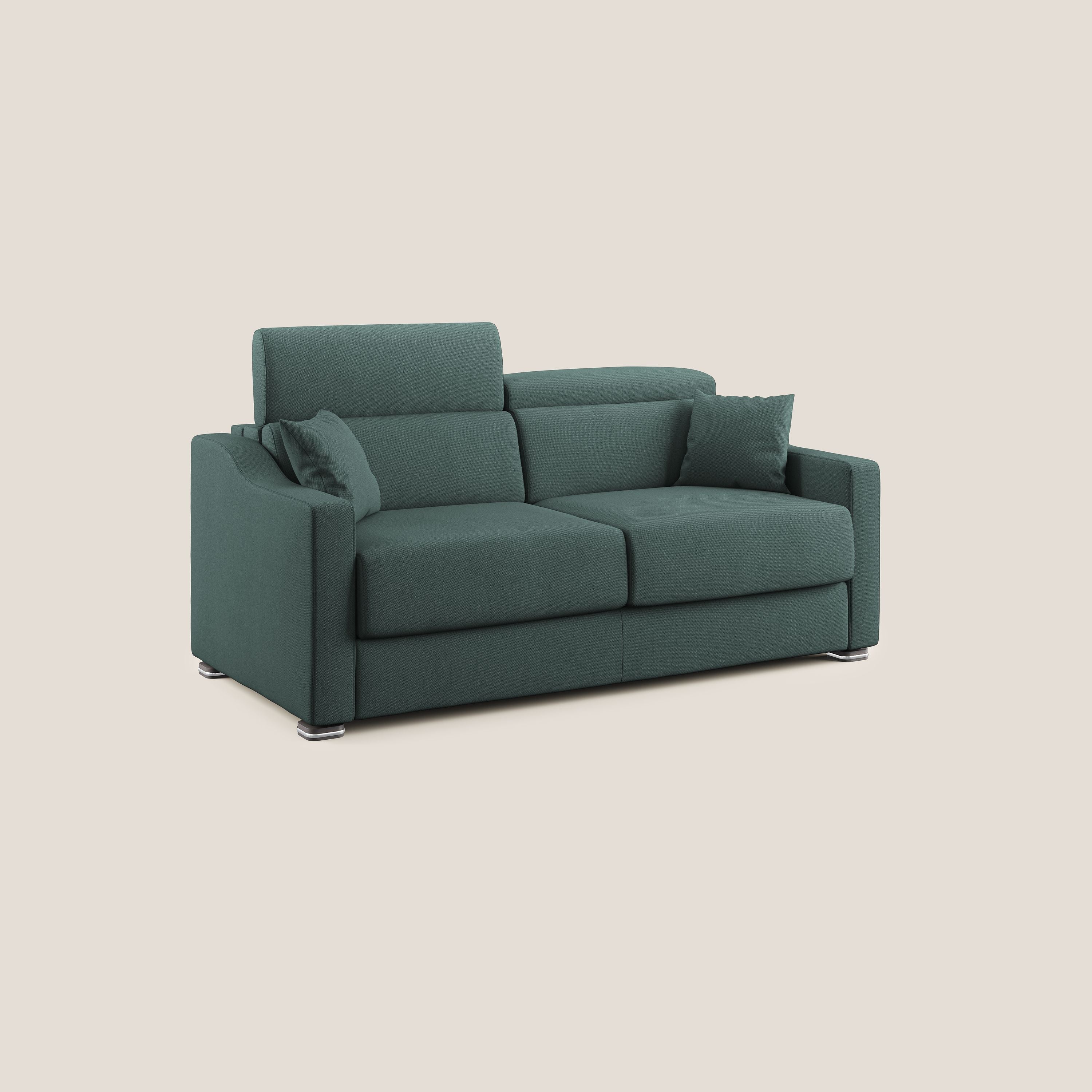 Divano Letto 3 Posti 211x100x98 cm in Tessuto Verde