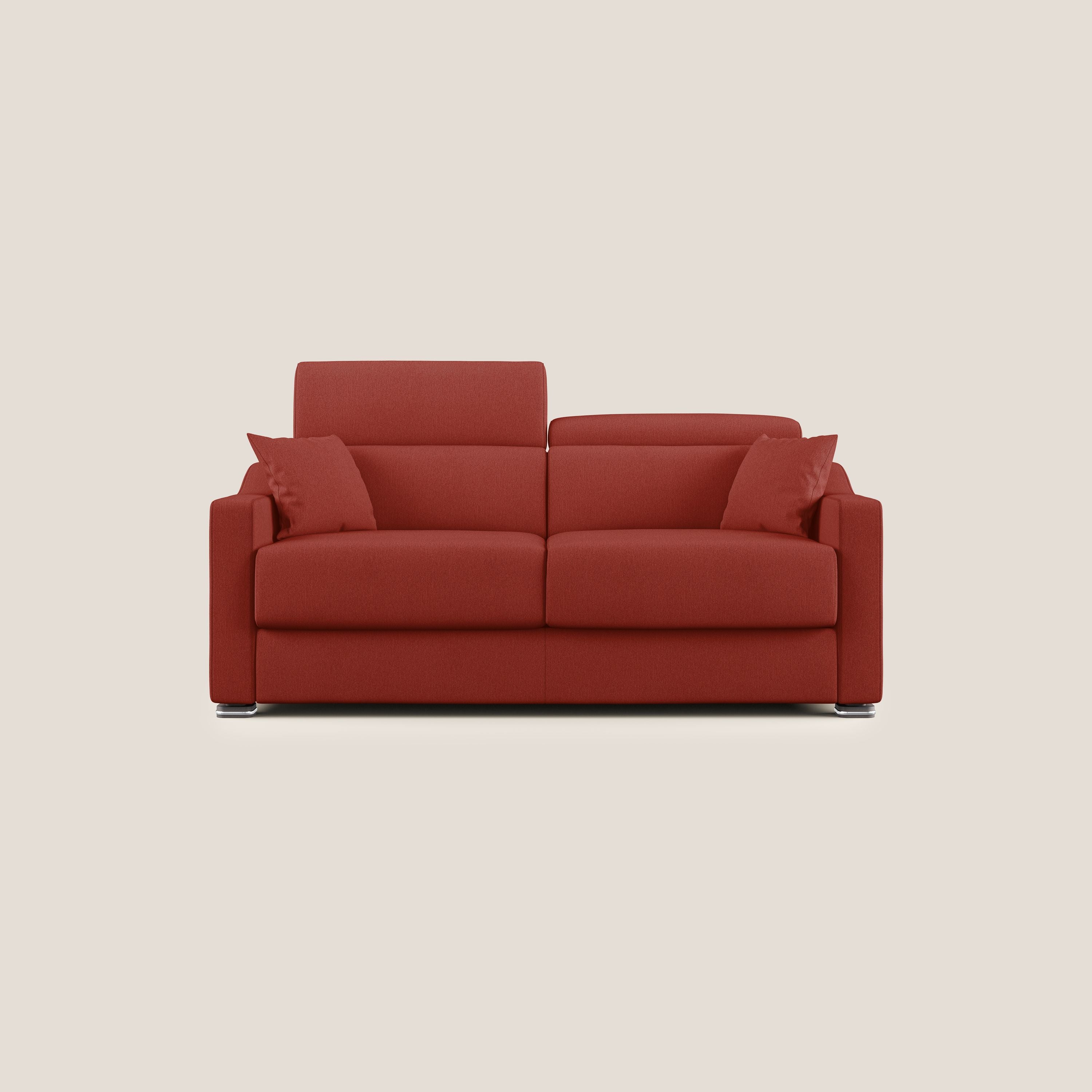 Divano Letto 3 Posti 191x100x98 cm in Tessuto Rosso