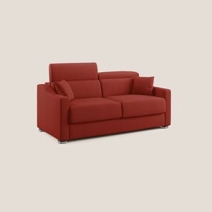 Divano Letto 3 Posti 211x100x98 cm in Tessuto Rosso